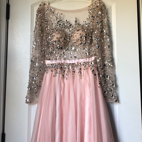 PINK PROM DRESS- WORN ONCE. CUSTOM - Picture 2 of 3